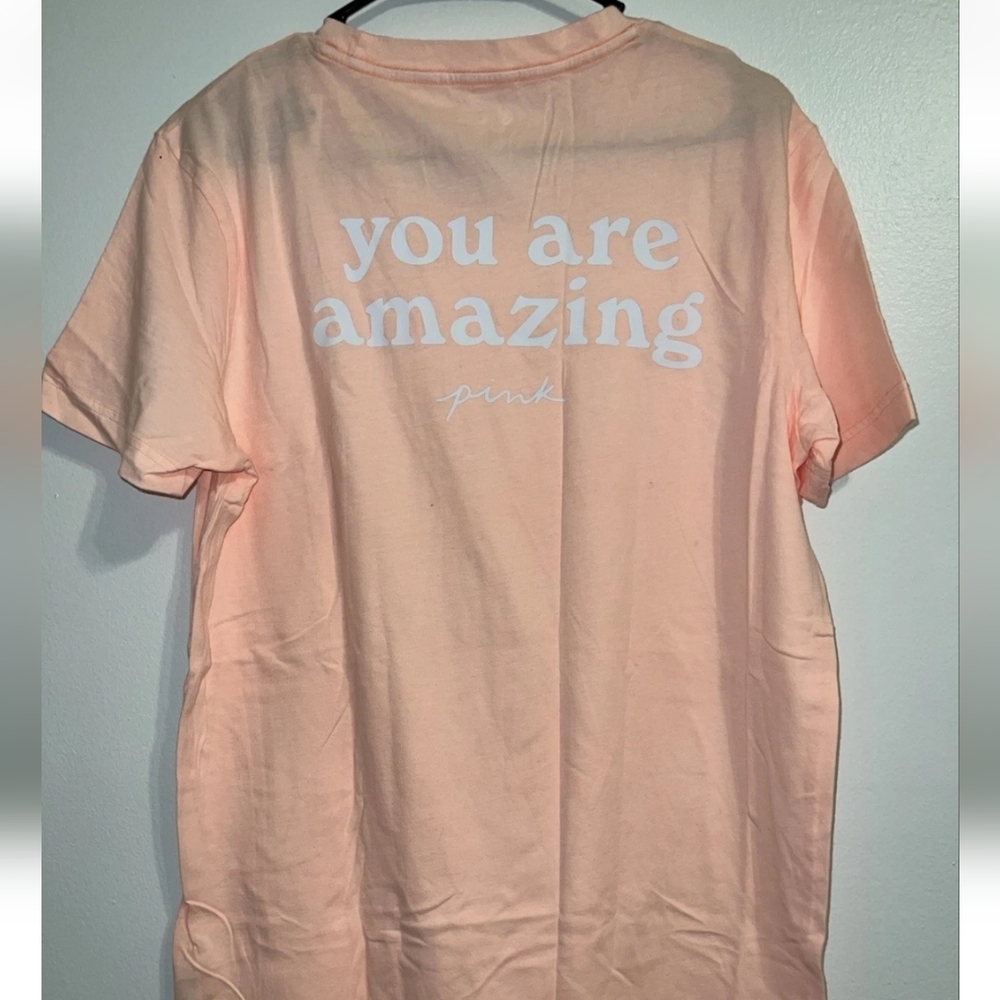 Pink Victoria's Secret Peach You Are Amazing tee large